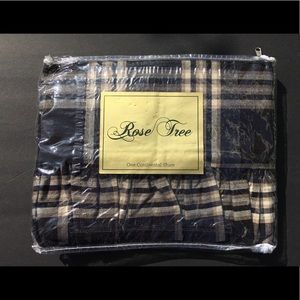 Rose Tree Pillow Sham Euro Sorrento Plaid USA Continental 1 European Sham New